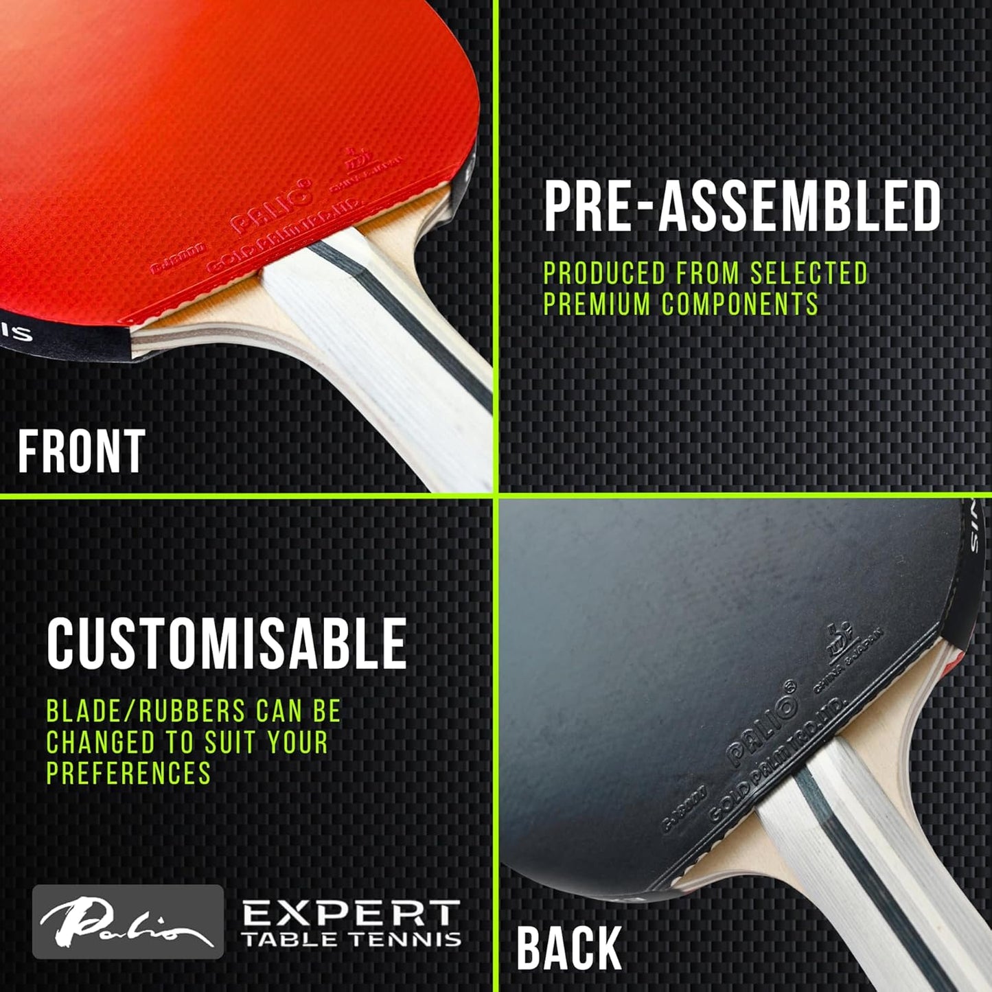 Palio Expert 3.0 Table Tennis Bat & Case | ITTF Approved High-Performance Ping Pong Racket for Beginners | Maximum Spin & Control