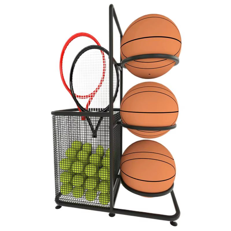 Basketball Storage Rack Indoor Balls Placed Rack Multi Layer Ball Storage Stand Cast Iron Garage Organizer for Volleyball