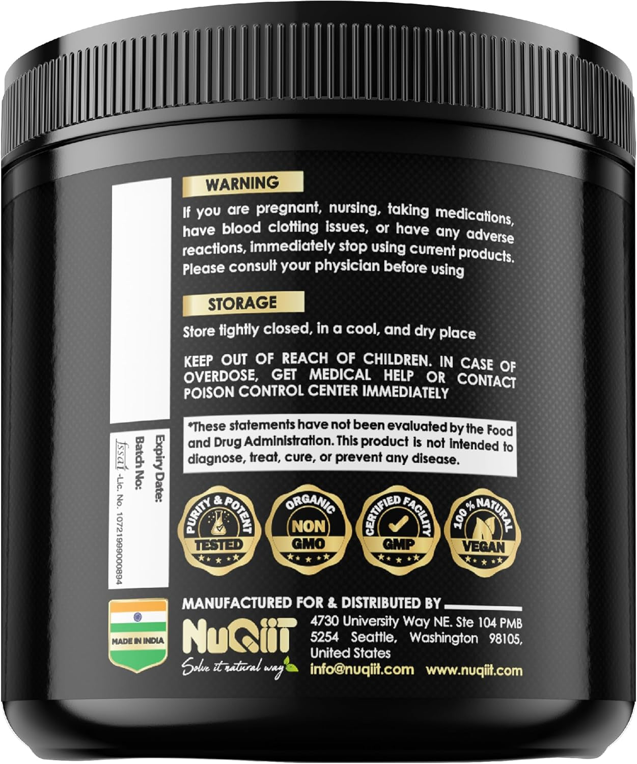 Organic Ashwagandha Capsules 15000Mg Irish Sea Moss 3000Mg Apple Cider Vinegar 3000Mg & More - 120 Vegan Capsules
