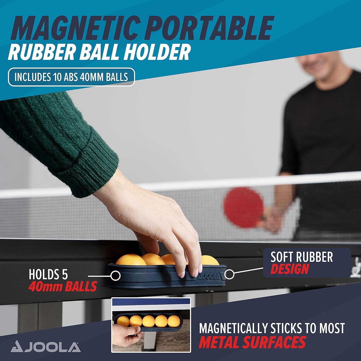 Ping Pong Balls - Training 3 Star Table Tennis Balls - 40+Mm Regulation Bulk Ping Pong Balls – 12 Pack Colored Ping Pong Balls, Available with Magnetic Ball Holder, Attaches to Ping Pong Table