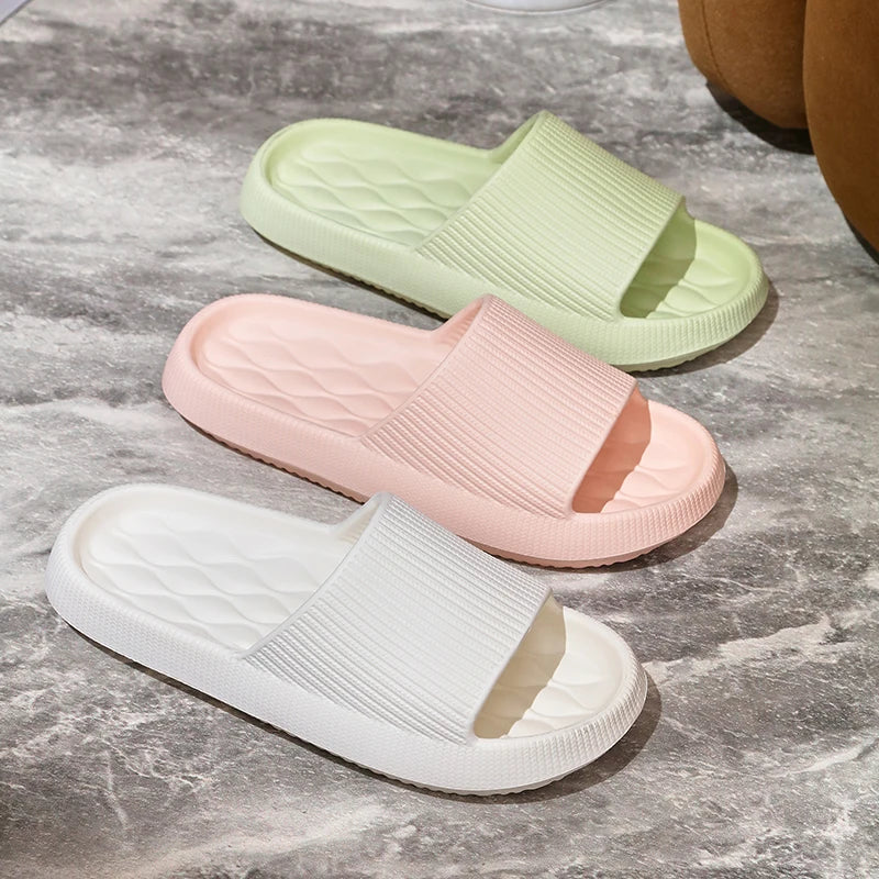 Fashion Solid Color Summer Unisex Home Shoes Soft Sandals for Men and Women Slippers Indoor Flip Flops