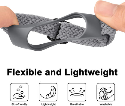 2 Pack Nylon Bands for Xiaomi Mi Band 7/6/5/4/3 Bands, Soft Braided Nylon Solo Sport Replacement Straps for Xiaomi Mi Band 7/6/5/4/3 Fitness Tracker