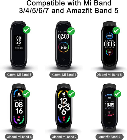 2 Pack Nylon Bands for Xiaomi Mi Band 7/6/5/4/3 Bands, Soft Braided Nylon Solo Sport Replacement Straps for Xiaomi Mi Band 7/6/5/4/3 Fitness Tracker