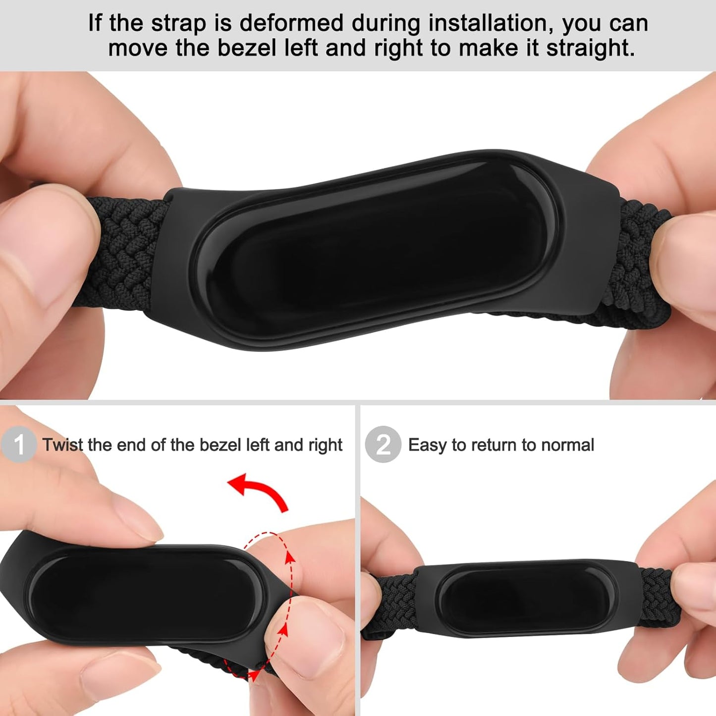 2 Pack Nylon Bands for Xiaomi Mi Band 7/6/5/4/3 Bands, Soft Braided Nylon Solo Sport Replacement Straps for Xiaomi Mi Band 7/6/5/4/3 Fitness Tracker