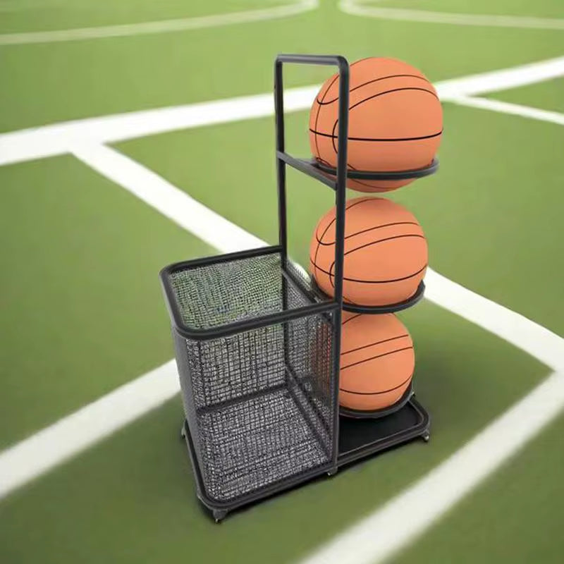 Basketball Storage Rack Indoor Balls Placed Rack Multi Layer Ball Storage Stand Cast Iron Garage Organizer for Volleyball