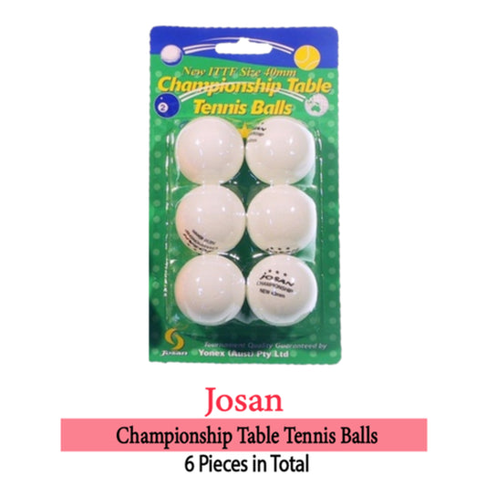 6 Pcs Josan Yellow Championship Ping Pong Table Tennis Balls Durable Plastic